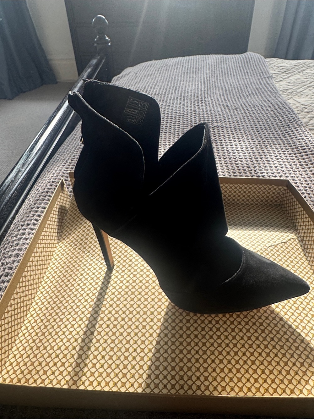 Elegant Black Pointed Stiletto Ankle Bootie